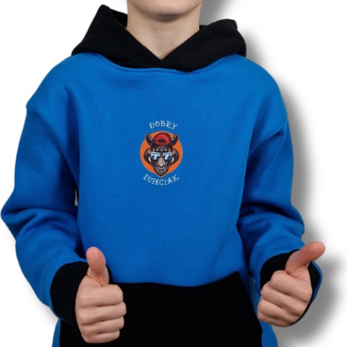 BLUZA KANGUR DOBRY DZIECIAK ANIMALS NIEBIESKI/CZARNY/NOSOROŻEC