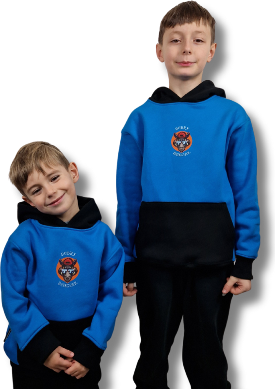 BLUZA KANGUR DOBRY DZIECIAK ANIMALS NIEBIESKI/CZARNY/NOSOROŻEC