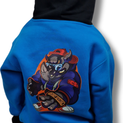 BLUZA KANGUR DOBRY DZIECIAK ANIMALS NIEBIESKI/CZARNY/NOSOROŻEC