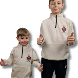 BLUZA KLASYK ZE STÓJKĄ DOBRY DZIECIAK ANIMALS BEŻ/ NIEDŹWIEDŹ