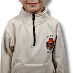 BLUZA KLASYK ZE STÓJKĄ DOBRY DZIECIAK ANIMALS BEŻ/ NIEDŹWIEDŹ