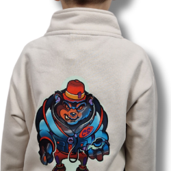 BLUZA KLASYK ZE STÓJKĄ DOBRY DZIECIAK ANIMALS BEŻ/ NIEDŹWIEDŹ