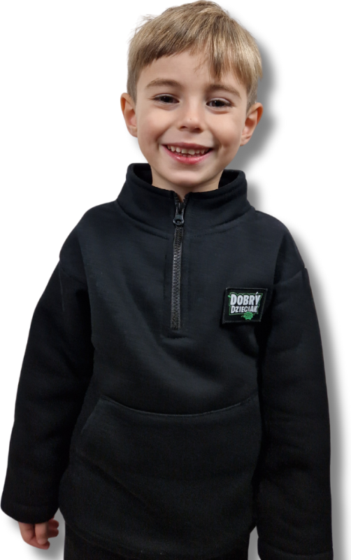 BLUZA KLASYK ZE STÓJKĄ DOBRY DZIECIAK CZARNA