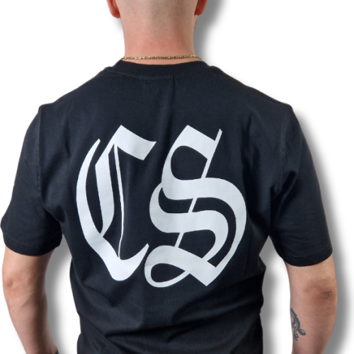 T-SHIRT CS GOTYK DUŻE LOGO BACK CZARNO/ BIAŁA