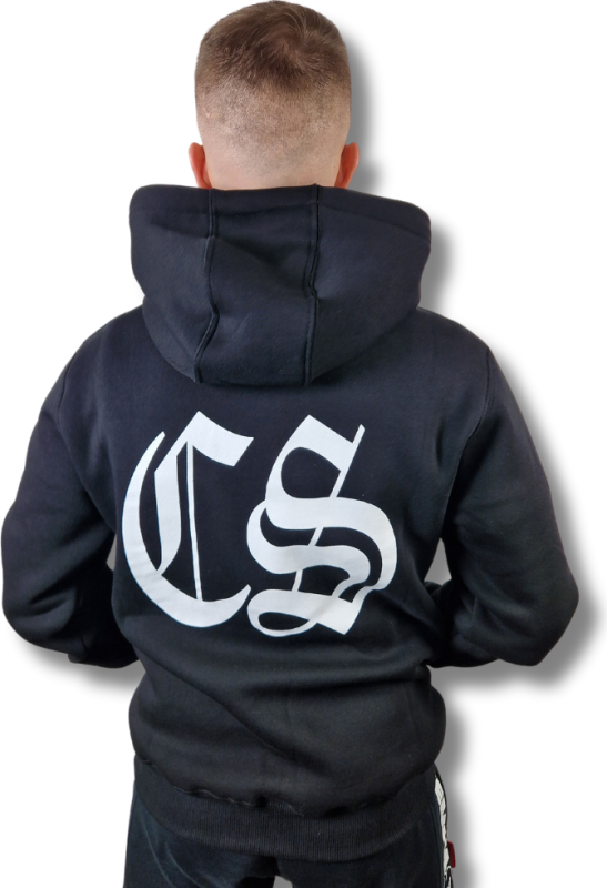 BLUZA KANGUR CS GOTYK DUŻE LOGO BACK CZARNO/ BIAŁA