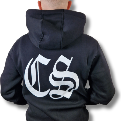 BLUZA KANGUR CS GOTYK DUŻE LOGO BACK CZARNO/ BIAŁA