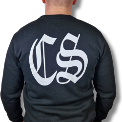 BLUZA KLASYK CS GOTYK DUŻE LOGO BACK CZARNO/ BIAŁA