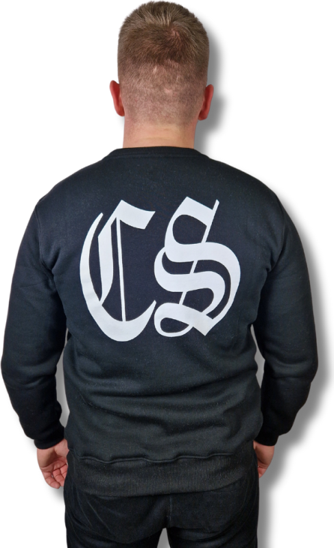 BLUZA KLASYK CS GOTYK DUŻE LOGO BACK CZARNO/ BIAŁA