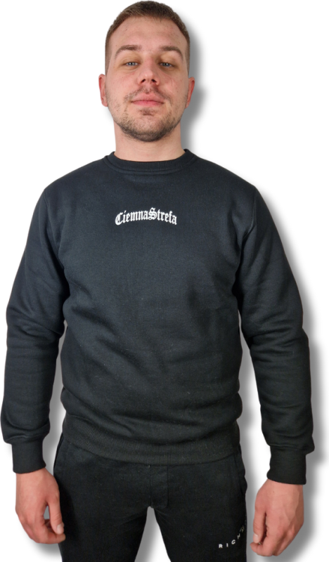 BLUZA KLASYK CS GOTYK DUŻE LOGO BACK CZARNO/ BIAŁA