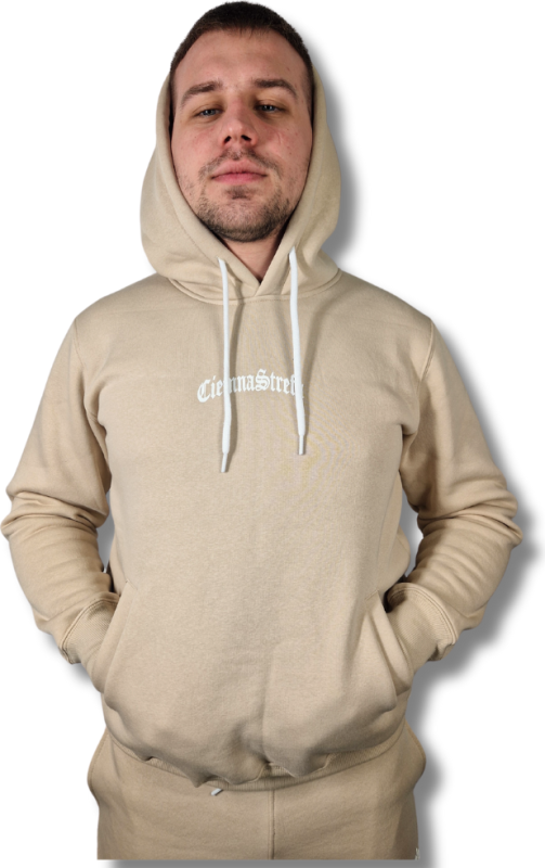 BLUZA KANGUR CS GOTYK DUŻE LOGO BACK BEŻ/ BIAŁA