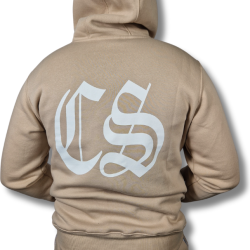 BLUZA KANGUR CS GOTYK DUŻE LOGO BACK BEŻ/ BIAŁA