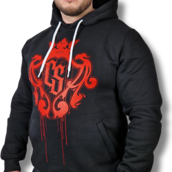 BLUZA KANGUR DUŻY HERB CS CZARNA/ CZERWONY