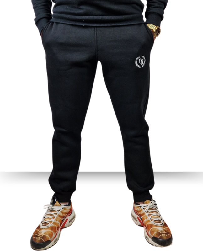 SPODNIE DRES CIEMNA STREFA CZERNE/ BIAŁY HAFT LAUR