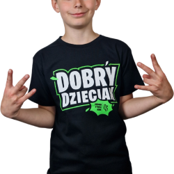 T-SHIRT DOBRY DZIECIAK CZARNO/ZIELONY