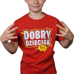 T-SHIRT DOBRY DZIECIAK / CZERWONY