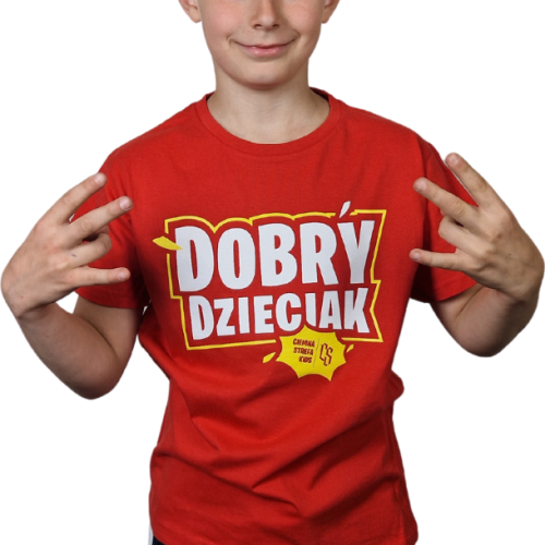T-SHIRT DOBRY DZIECIAK / CZERWONY