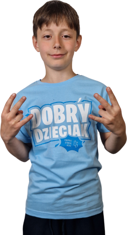 T-SHIRT DOBRY DZIECIAK / BABY BLUE