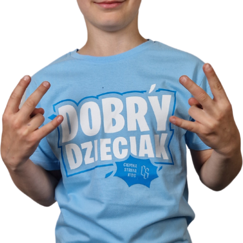 T-SHIRT DOBRY DZIECIAK / BABY BLUE