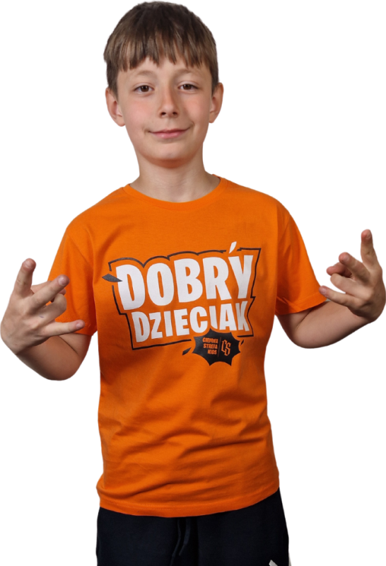 T-SHIRT DOBRY DZIECIAK/ POMARAŃCZ
