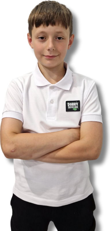 BIAŁE POLO DOBRY DZIECIAK CS