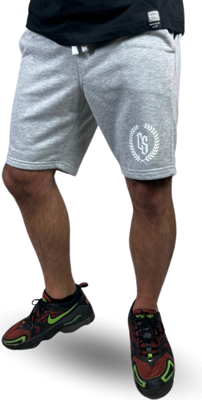 SZORTY MĘSKIE DRES // MELANŻ / BIAŁY LAUR