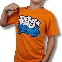 T-SHIRT DOBRY DZIECIAK GRAFFITI POMARAŃCZ