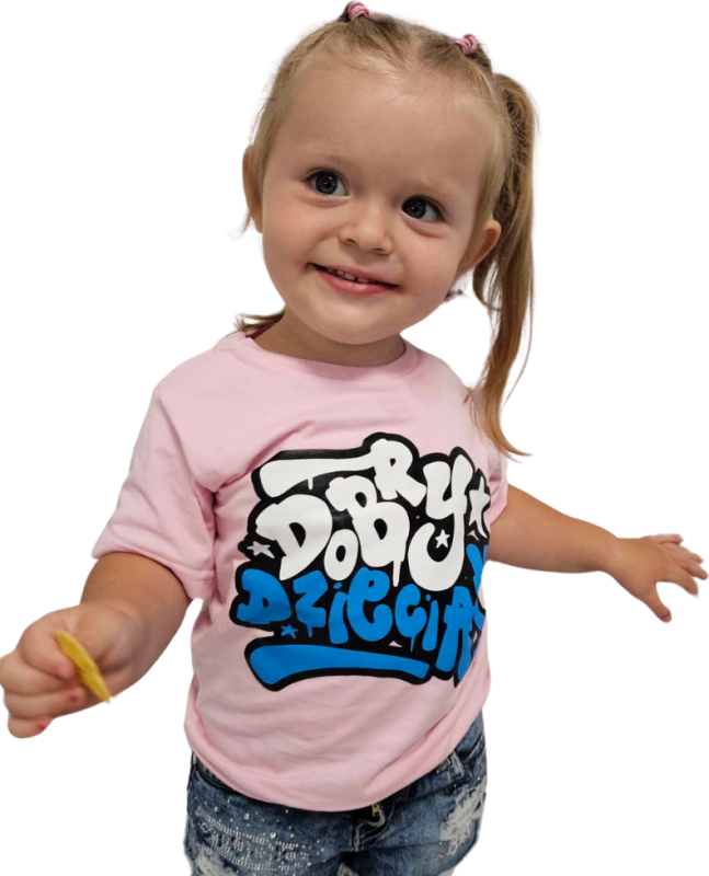 T-SHIRT DOBRY DZIECIAK GRAFFITI RÓŻ
