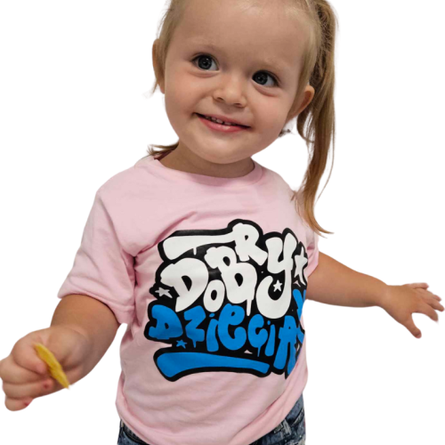T-SHIRT DOBRY DZIECIAK GRAFFITI RÓŻ