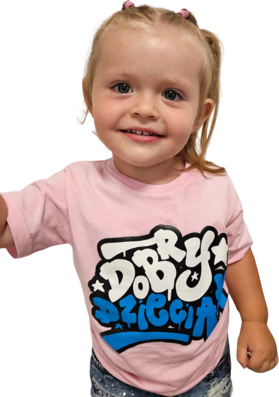 T-SHIRT DOBRY DZIECIAK GRAFFITI RÓŻ