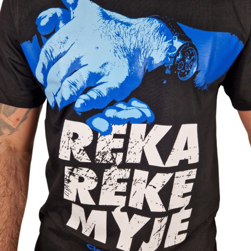 T-SHIRT CIEMNA STREFA RĘKA RĘKĘ MYJE