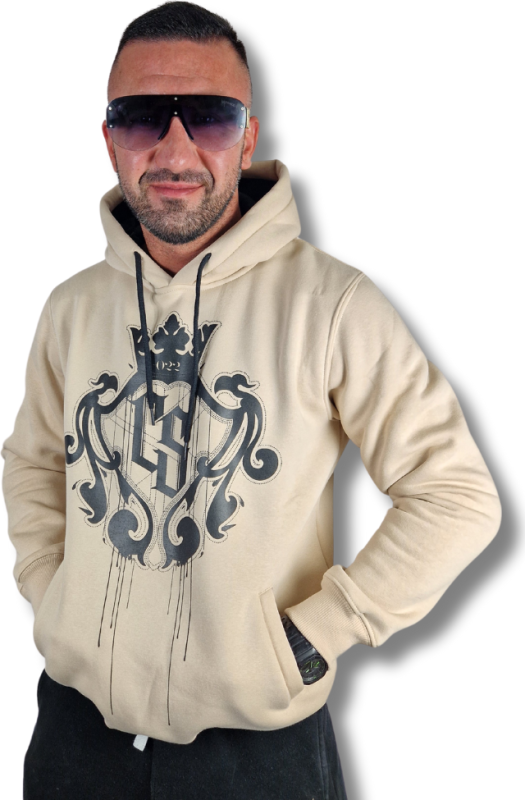 BLUZA KANGUR CS HERB BEŻ/ CZARNY