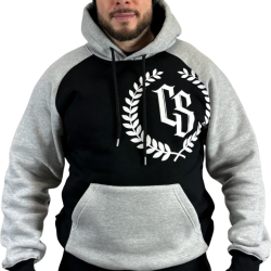 BLUZA KANGUR REGLAN CS LAUR CZARNY/ SZARY