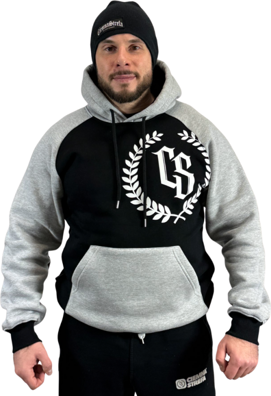 BLUZA KANGUR REGLAN CS LAUR CZARNY/ SZARY