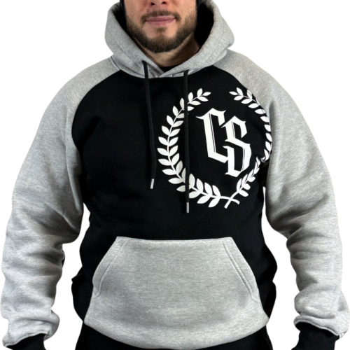 BLUZA KANGUR REGLAN CS LAUR CZARNY/ SZARY