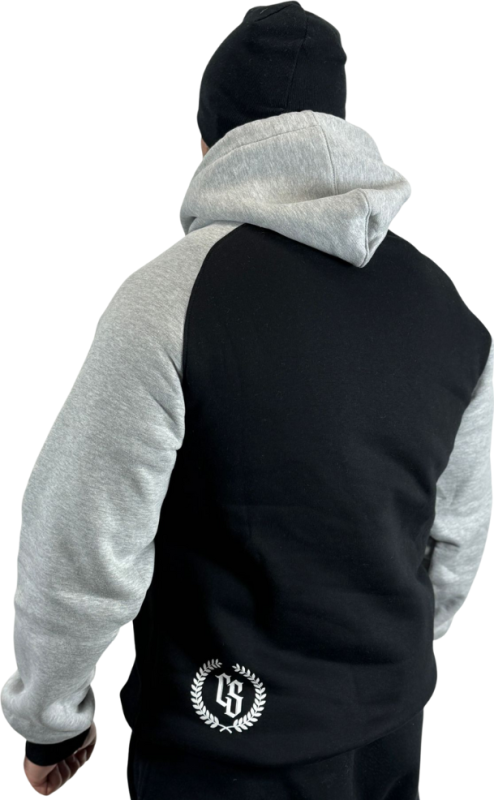 BLUZA KANGUR REGLAN CS LAUR CZARNY/ SZARY