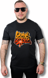 T-SHIRT CIEMNA STREFA GRAFFITI / ORANGE