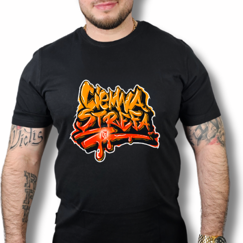 T-SHIRT CIEMNA STREFA GRAFFITI / ORANGE