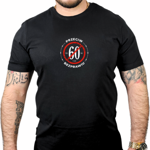 T-SHIRT CZARNY CIEMNA STREFA STOP 60/ STATYSTYKA