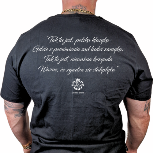 T-SHIRT CZARNY CIEMNA STREFA STOP 60/ STATYSTYKA