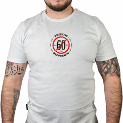 T-SHIRT BIAŁY CIEMNA STREFA STOP 60/ STATYSTYKA