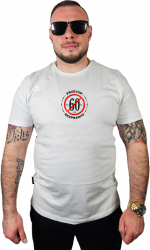 T-SHIRT BIAŁY CIEMNA STREFA STOP 60/ STATYSTYKA