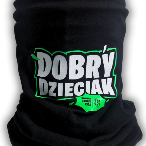 KOMPLET CZARNY DOBRY DZIECIAK/ CZAPKA + KOMIN