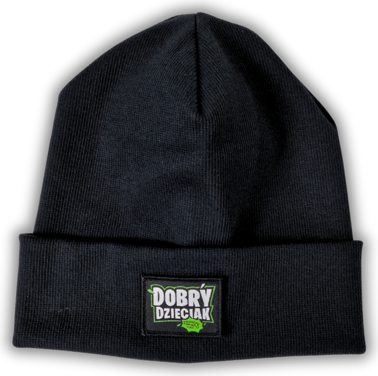 KOMPLET CZARNY DOBRY DZIECIAK/ CZAPKA + KOMIN