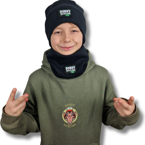 CZAPKA PRĄŻEK DOBRY DZIECIAK / CZARNA