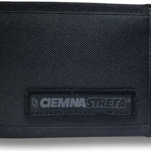 PORTFEL CZARNY CIEMNA STREFA CS NAPIS CZARNO/SZARY NEW