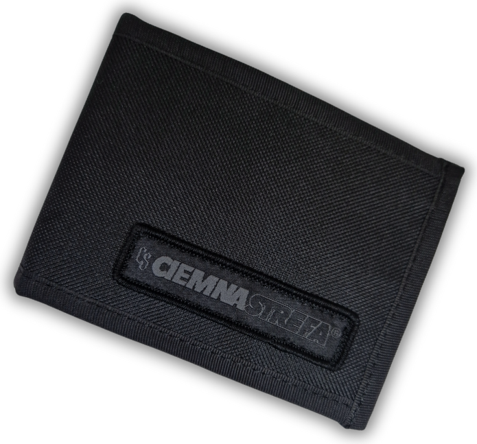 PORTFEL CZARNY CIEMNA STREFA CS NAPIS CZARNO/SZARY NEW