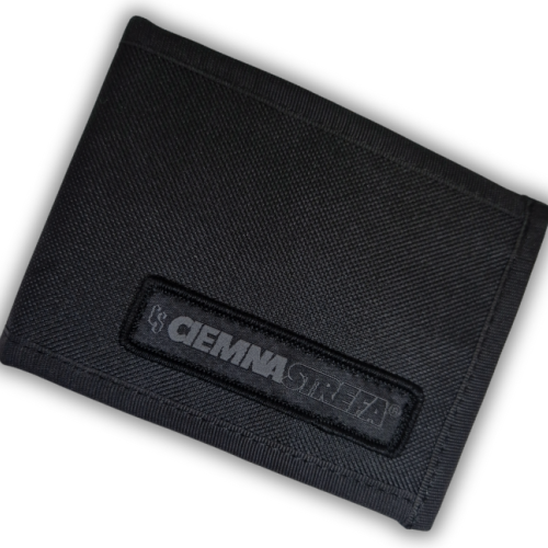 PORTFEL CZARNY CIEMNA STREFA CS NAPIS CZARNO/SZARY NEW
