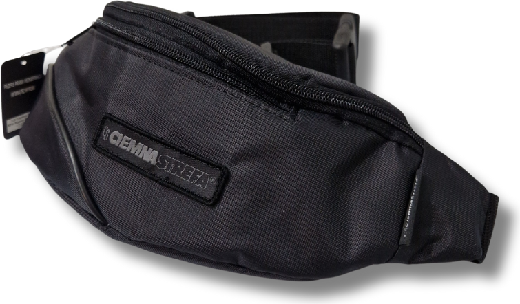 SASZETKA CZARNA CIEMNA STREFA // NAPIS CZARNO/SZARY NEW