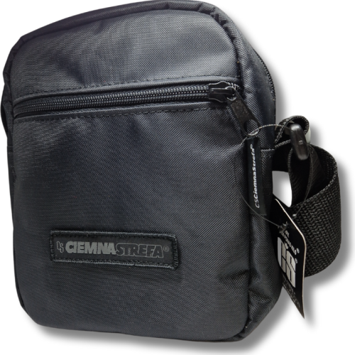 SASZETKA/TOREBKA CZARNA // CIEMNA STREFA NAPIS SZARO/CZARNY