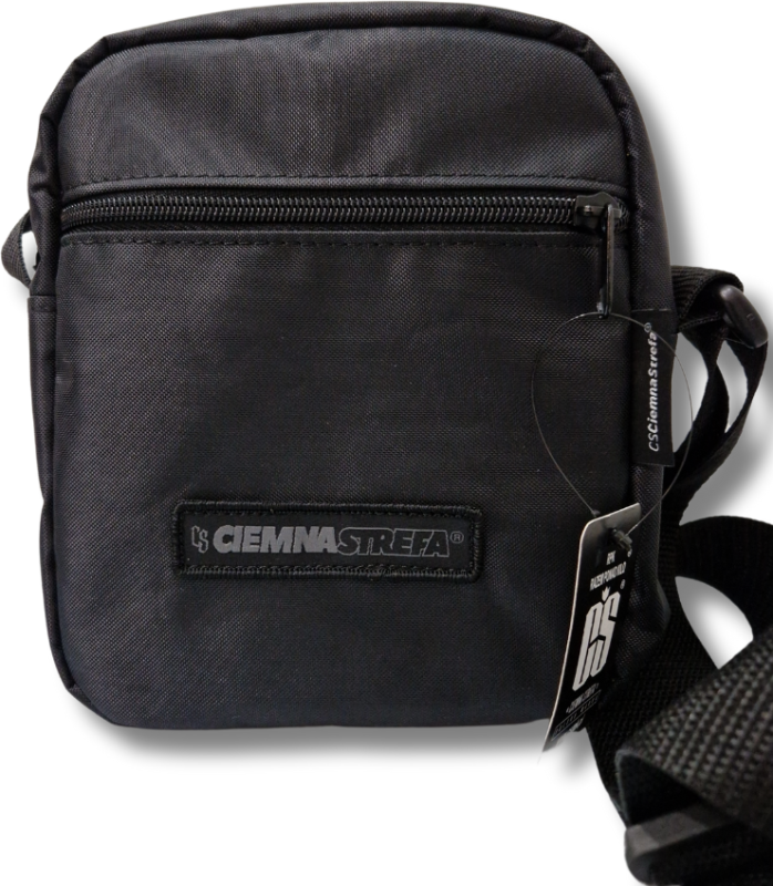 SASZETKA/TOREBKA CZARNA // CIEMNA STREFA NAPIS SZARO/CZARNY